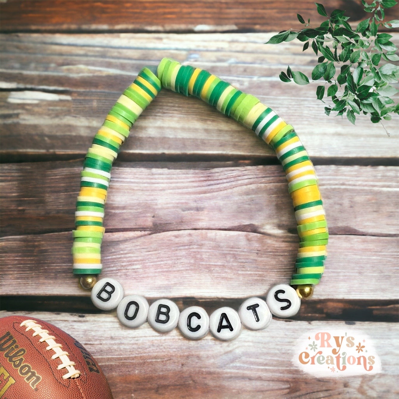 Green & Yellow Bobcats Bracelet