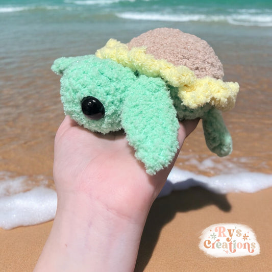 Mini Glittery Sunflower Turtle Plushie