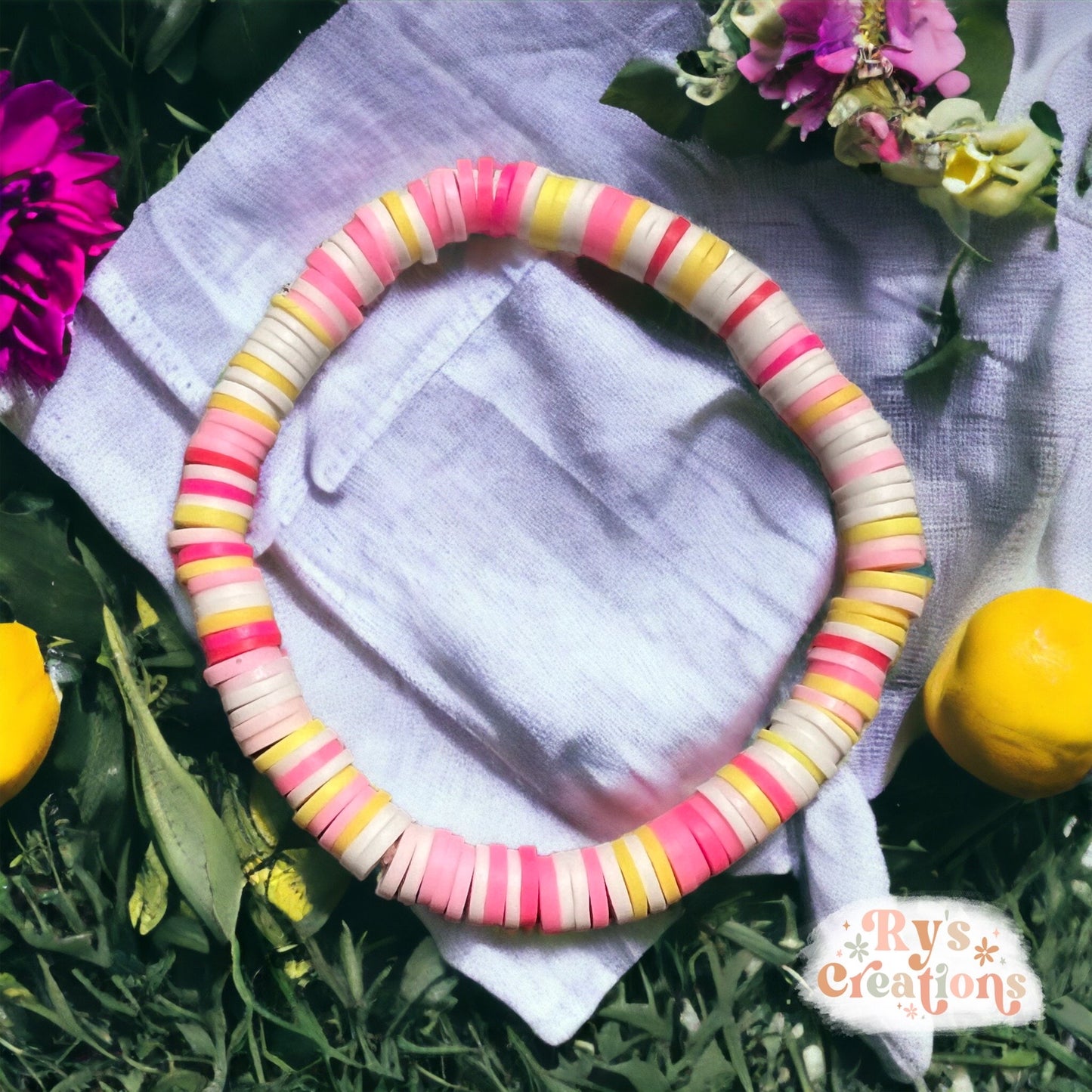 Pink, Yellow & White Bracelet