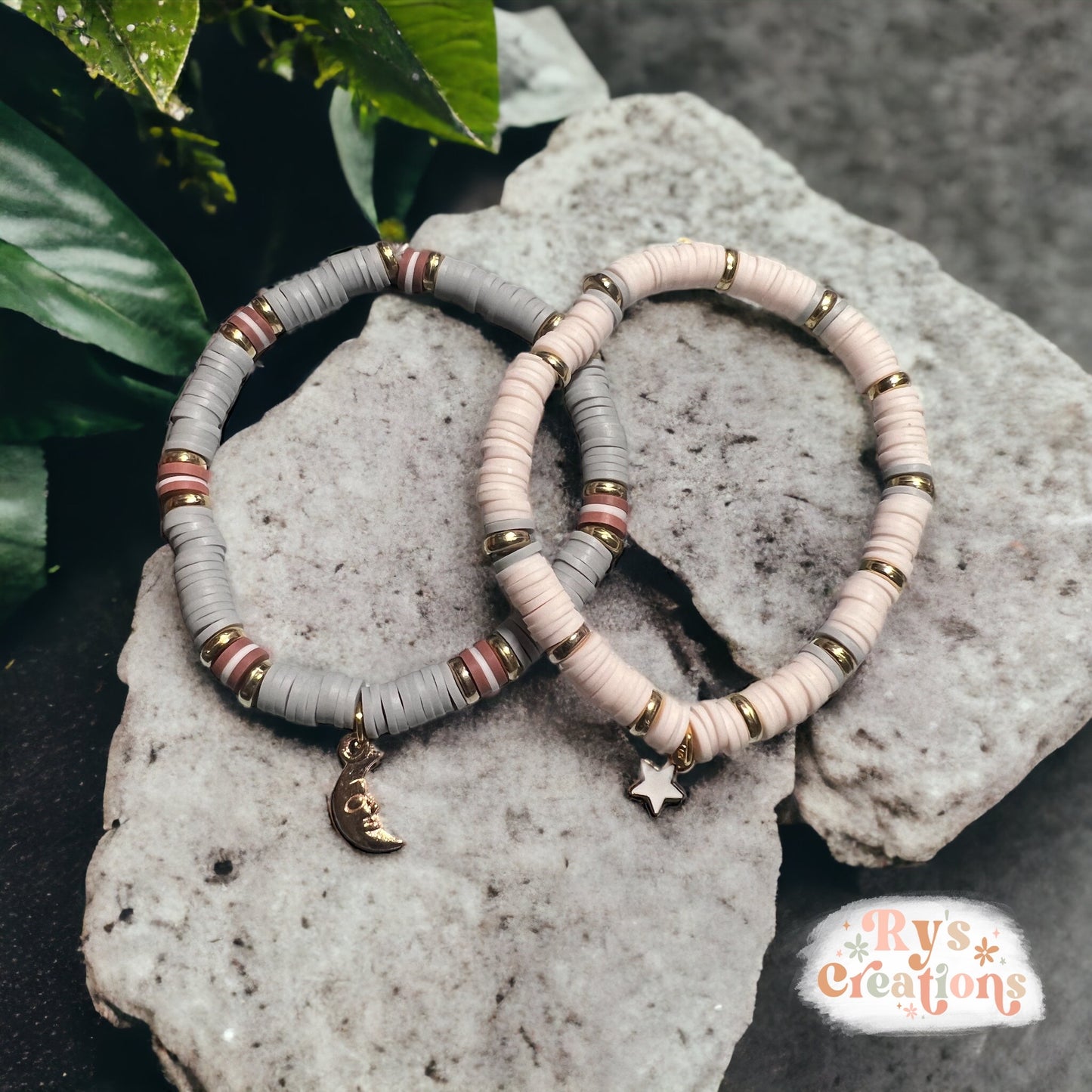 Moon & Star Bracelet Set