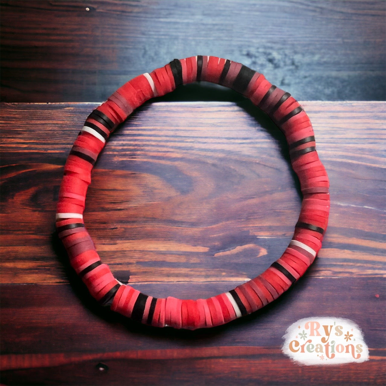 Black, Red & White Bracelet