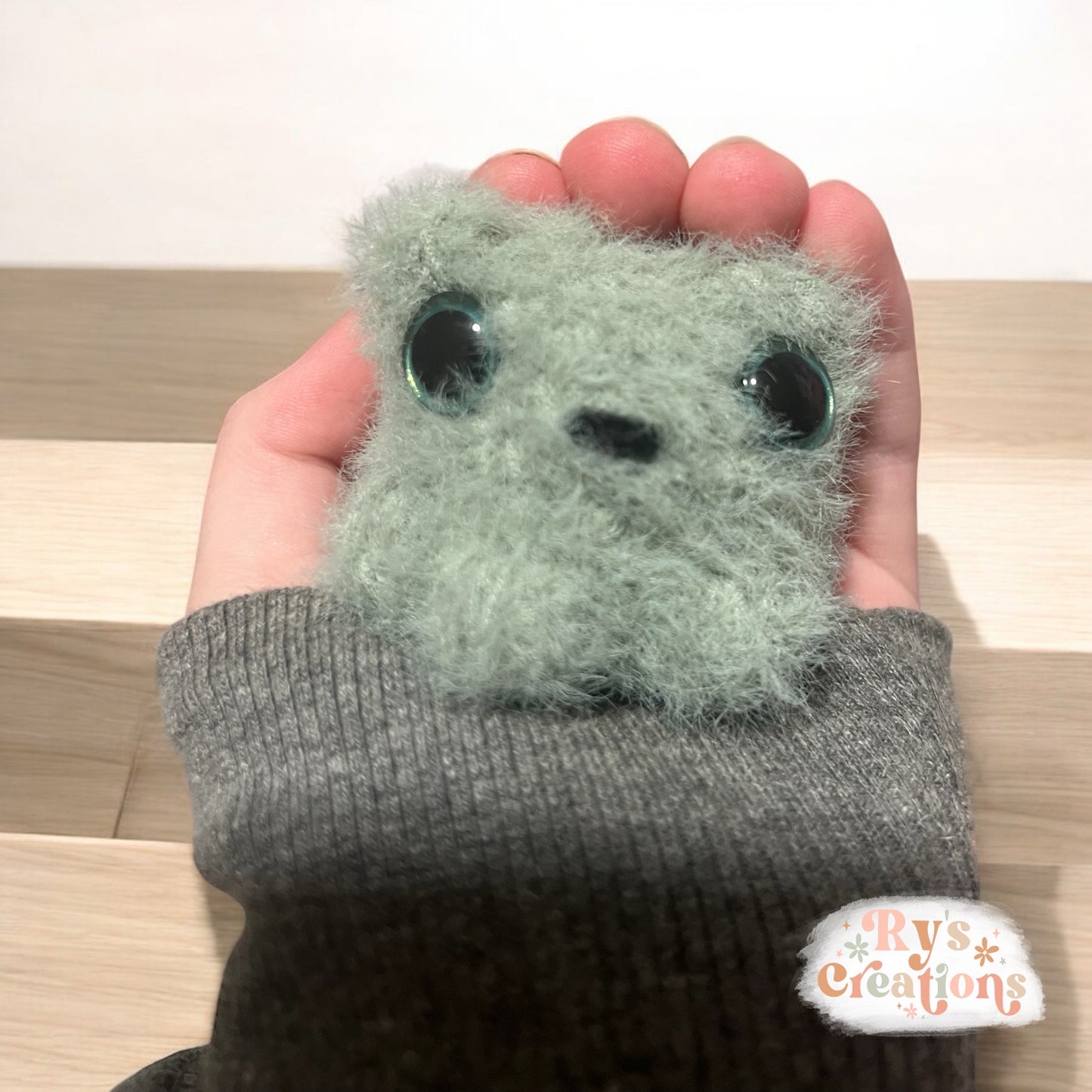 Fuzzy Sage Frog Plushie