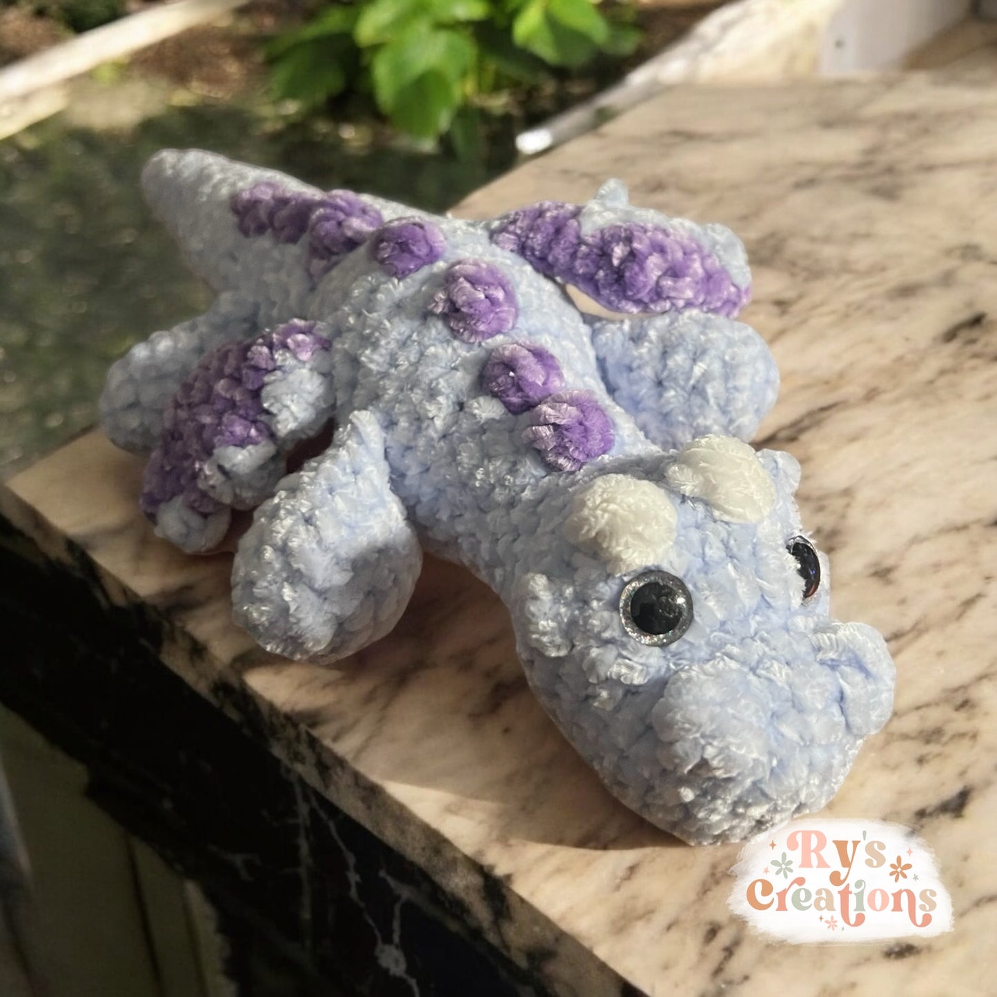 Blue & Purple Velvet Dragon Plushie